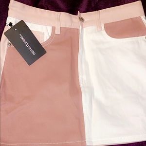 Multi Colour Block Denim Skirt